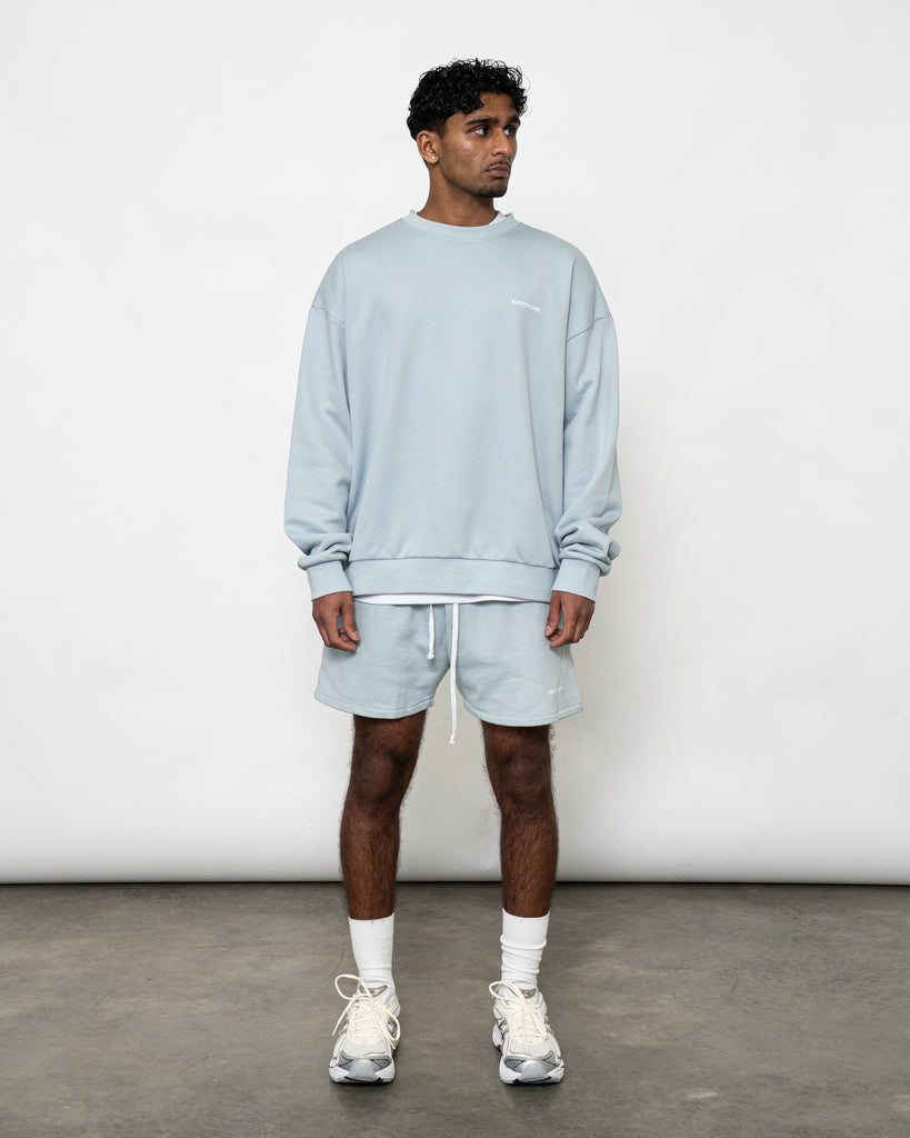 Men’s oversized dust blue sweatshirt - JOSEPH CARL luxury French terry sportswear
