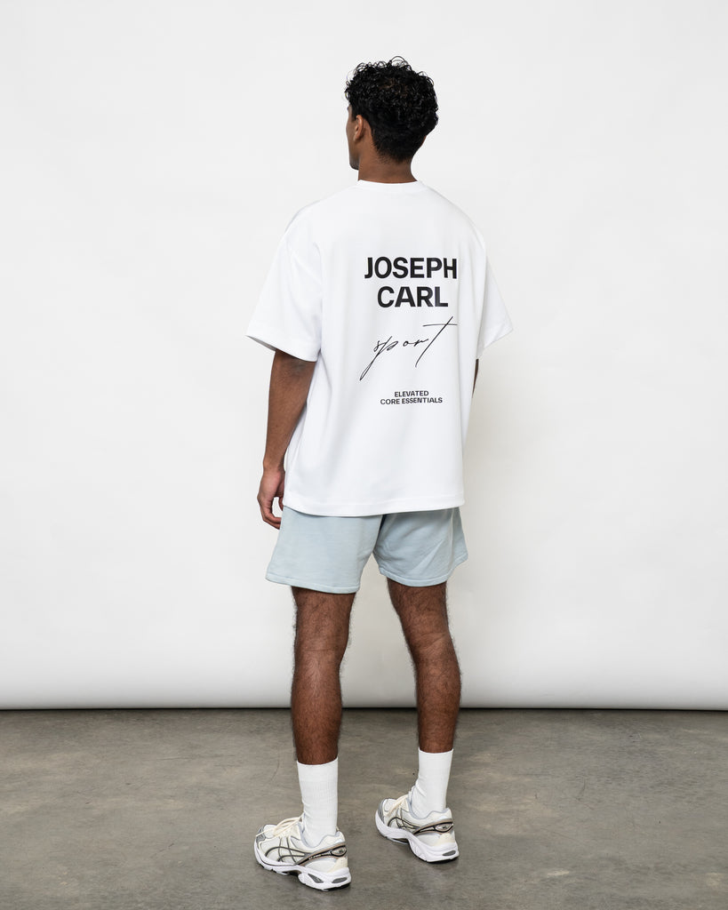 Men’s oversized training t-shirt in white – JOSEPH CARL luxury sportswear with Aerocool technology fabric