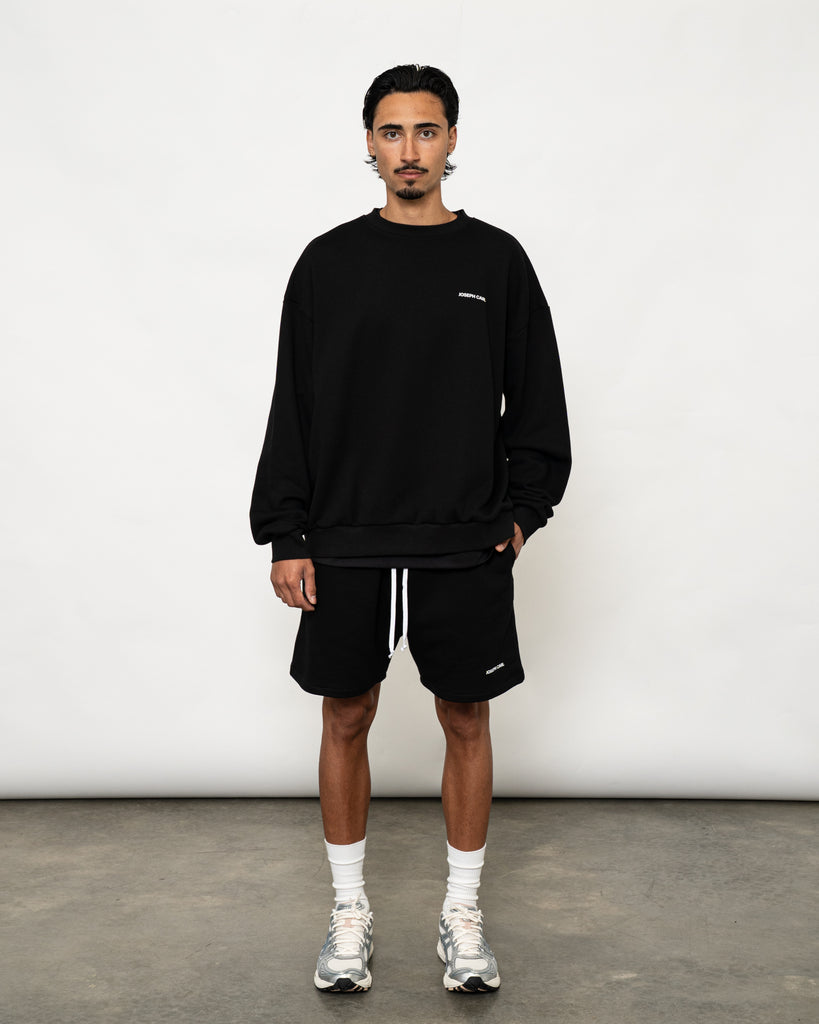 Men’s oversized black sweatshirt - JOSEPH CARL heavyweight French terry pullover