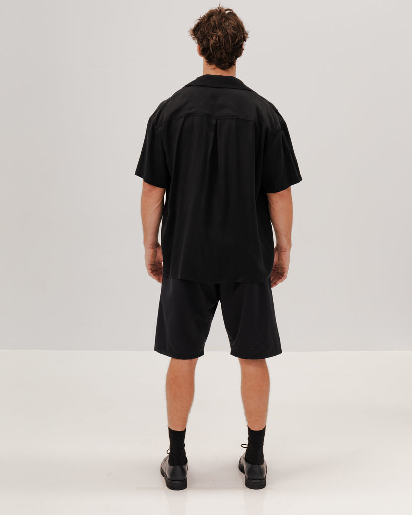 Short Sleeve Washed Black Shirt